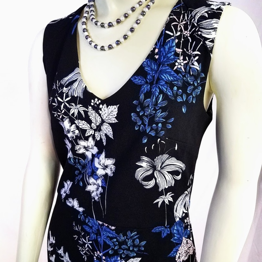 NWT Banana Republic Black Floral Sheath Dress 4